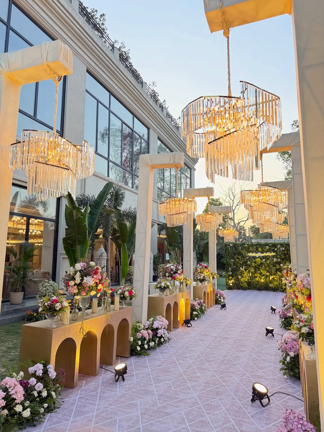 Chandelier Garden Walkway