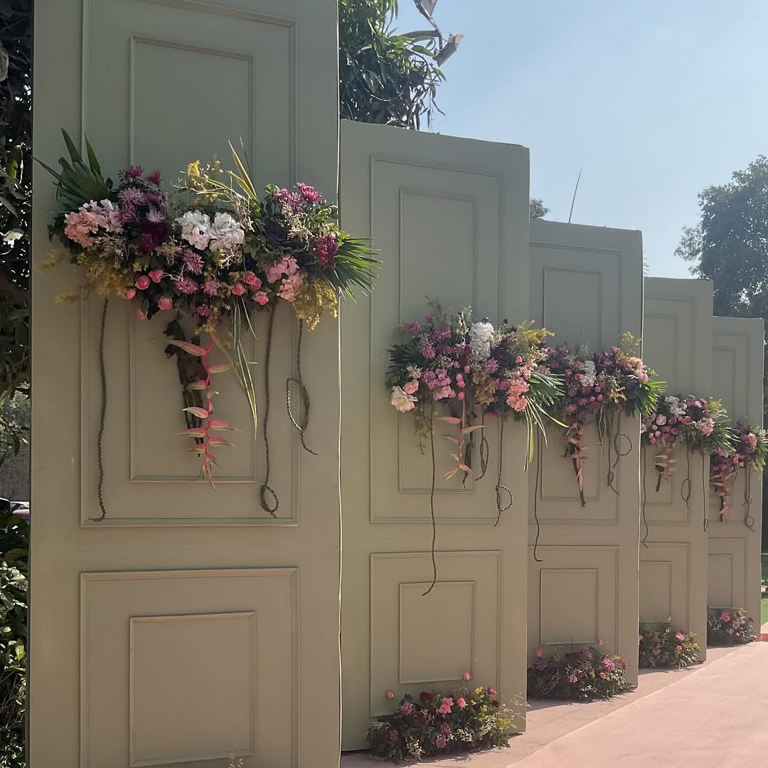 Layered Floral Panel Wall
