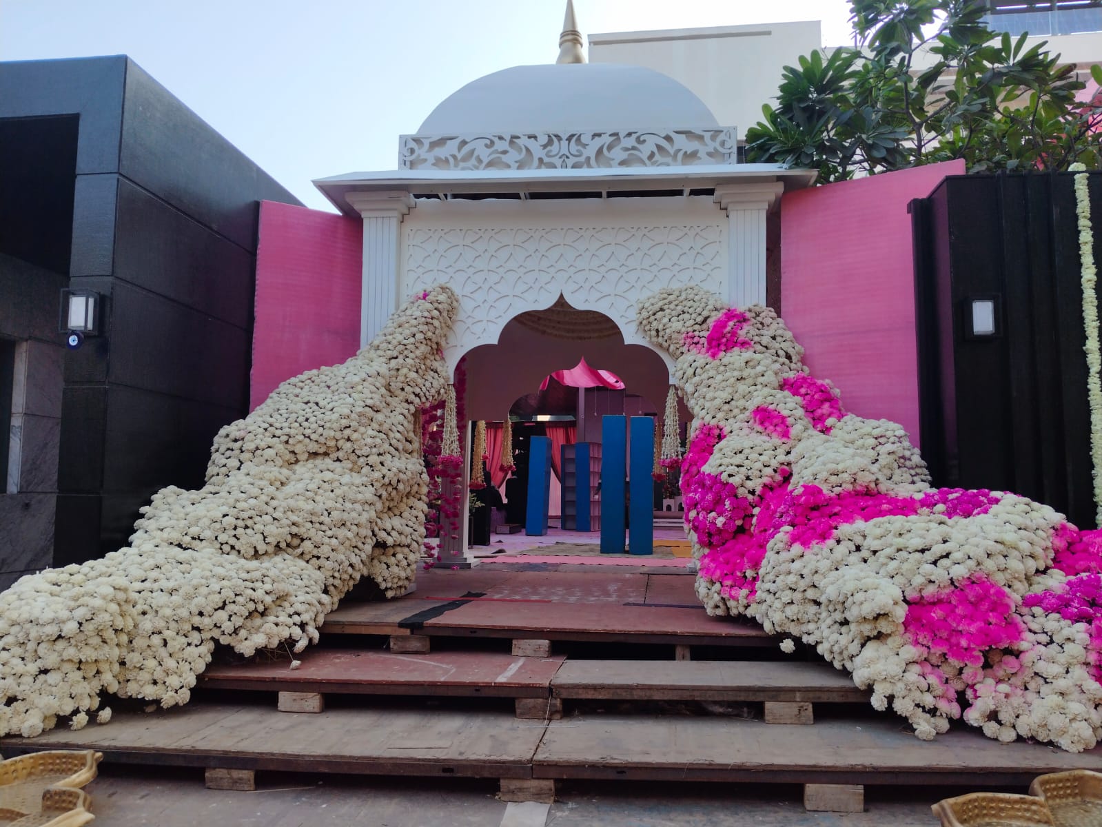 Sculptural Floral Mandap Architecture