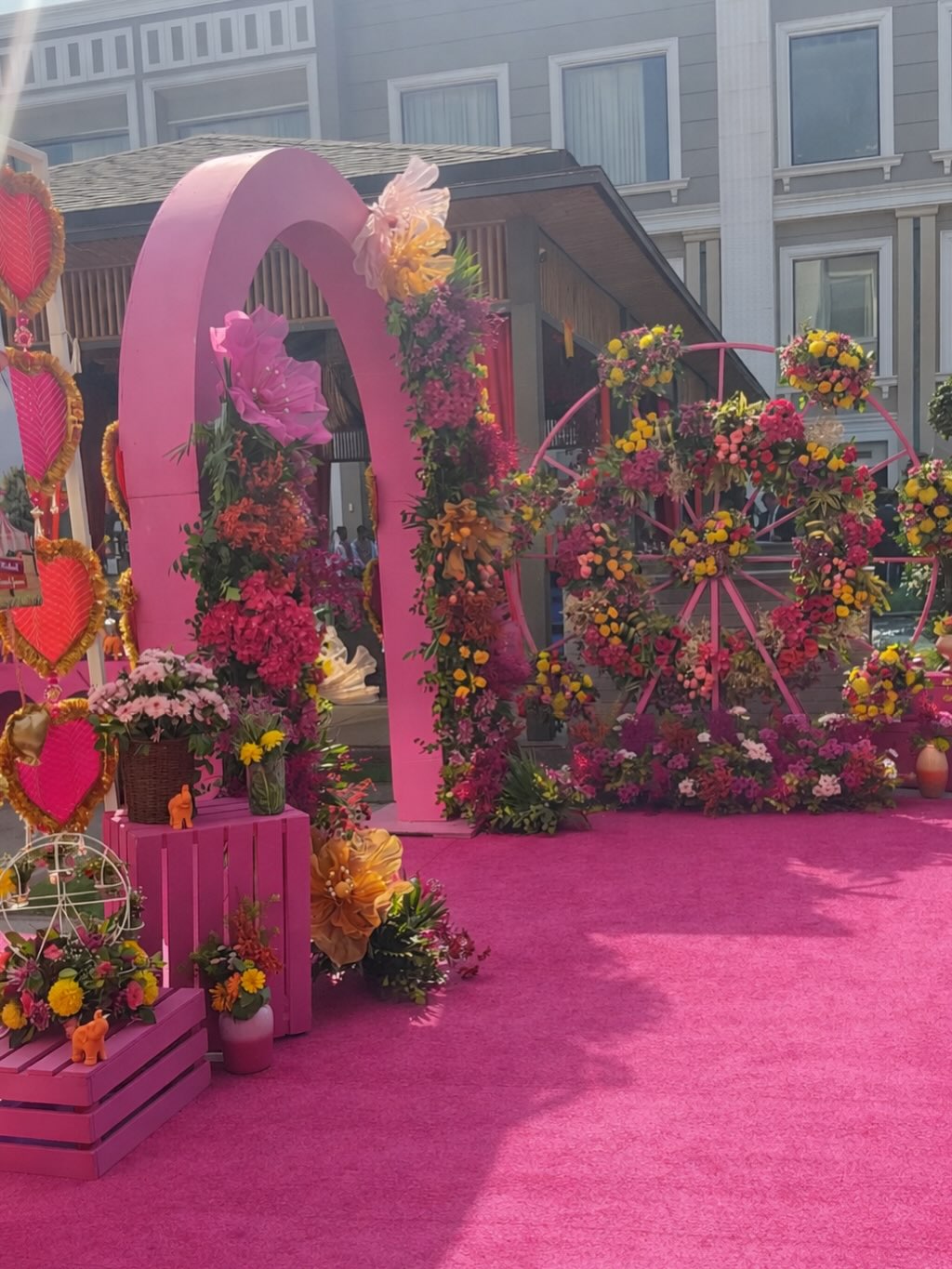 Vibrant Floral Arch Entry